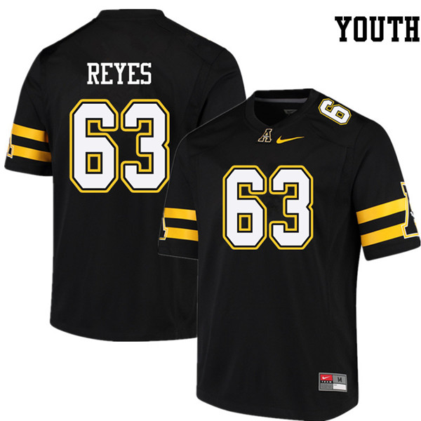 Youth #63 Ivan Reyes Appalachian State Mountaineers College Football Jerseys Sale-Black - Click Image to Close